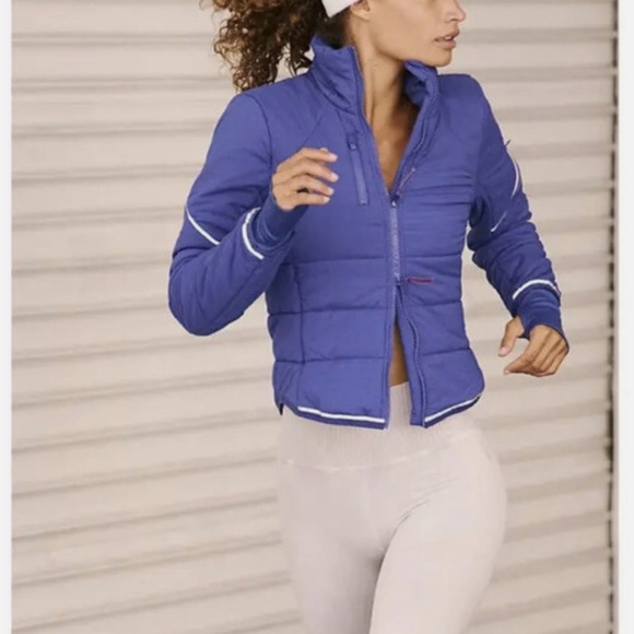NWOT Free People Gathering Storm Run Puffer Jacket Size M Violet - Picture 2 of 5